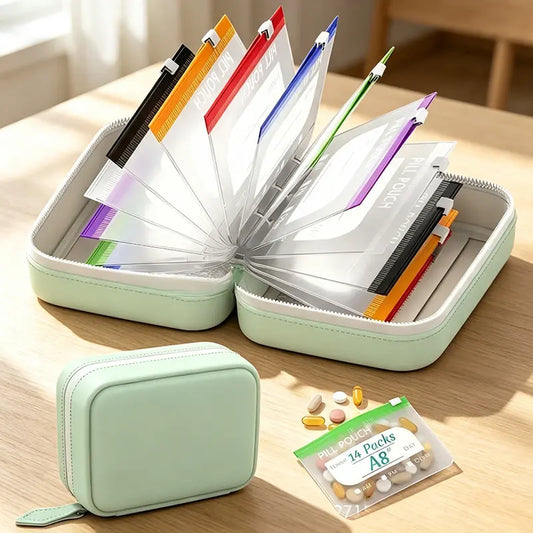 Waterproof 14-Piece Pill Pouch Organizer