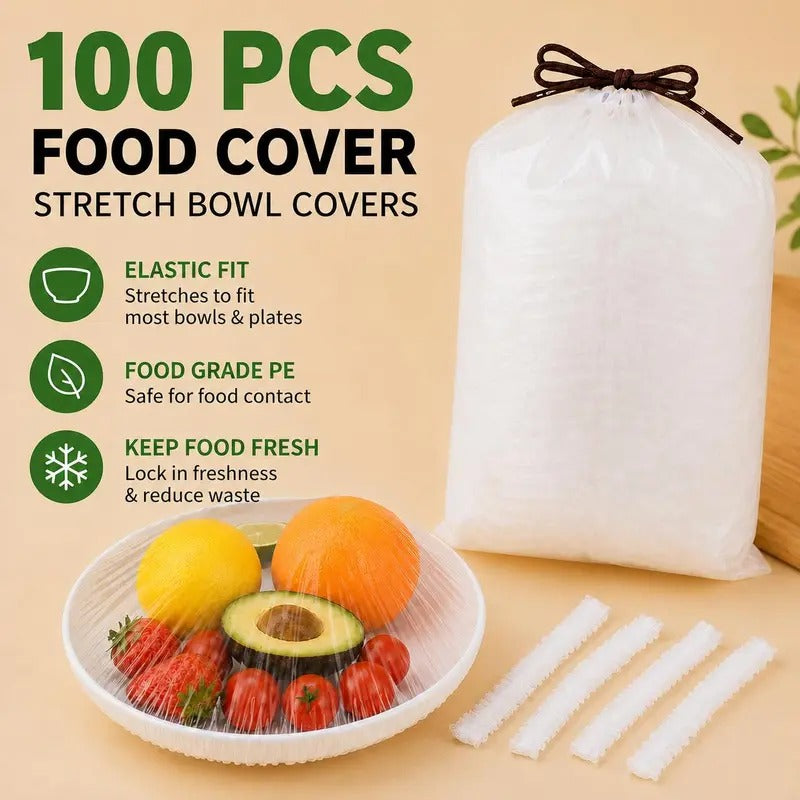 Disposable stretch food covers elastic bowl lids