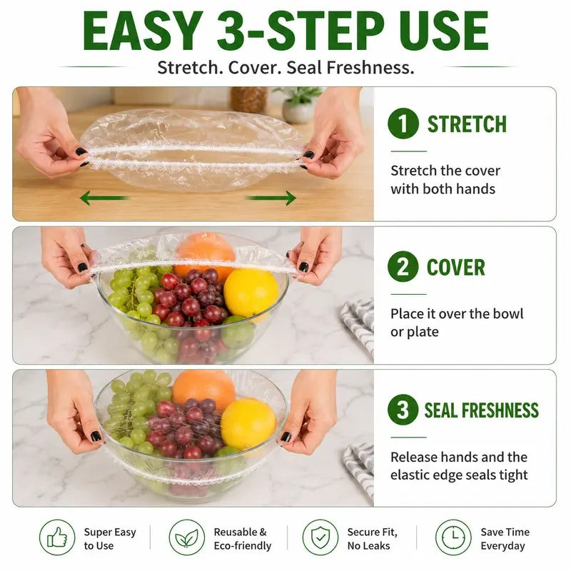 Disposable stretch food covers elastic bowl lids
