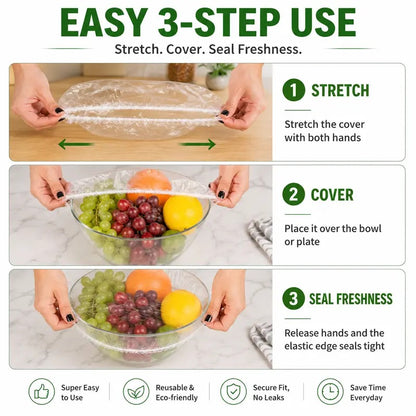 Disposable stretch food covers elastic bowl lids