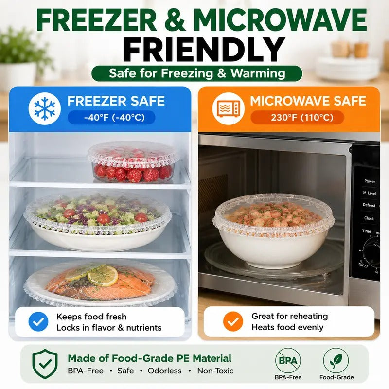 Disposable stretch food covers elastic bowl lids